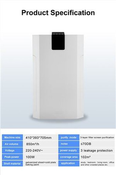 Enerģijas taupīšanas mājas gaisa attīrītājs Ķīnas rūpnīca